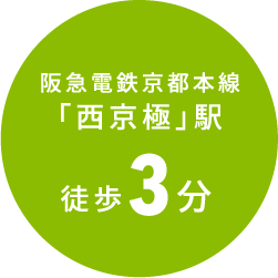 阪急電鉄京都本線 「西京極」駅徒歩3分